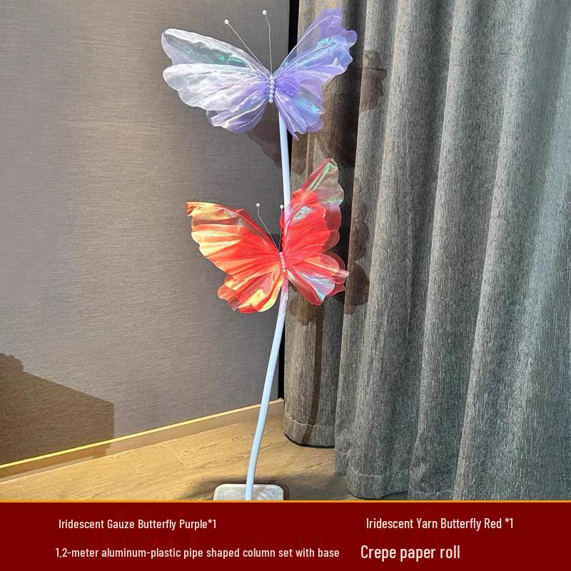 Iridescent Pearl Butterfly & Flower 3D Wedding Decoration