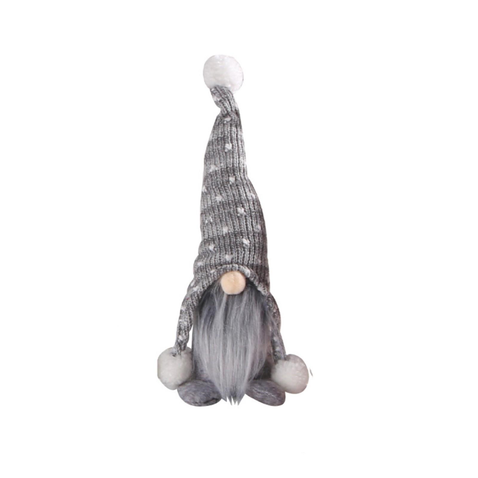 

Рождественская кукла Рудольф Безликая Лесной человек Вязаная шапка Шар Гном Кукла Стоящие украшения One Size