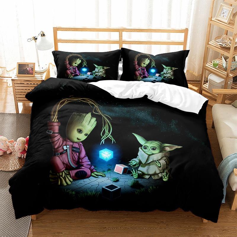 Yoda Duvet Cover Pillowcase Bedding Bedroom Decoration Children Gift Adult Single Double Bed Large Sizezip Duvet Cover