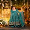 Women's Floral Embroidered Anarkali Set with Sheer Dupatta