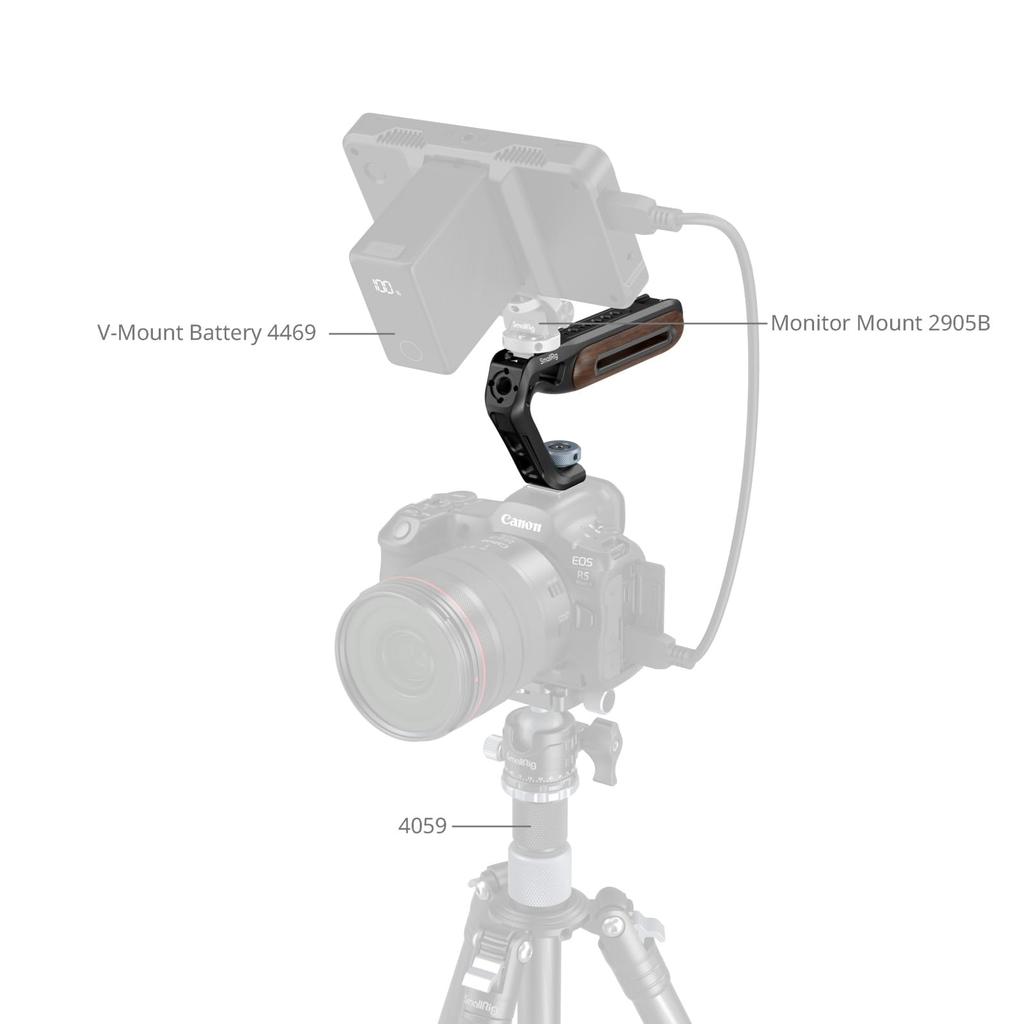 SmallRig Camera Grip Wooden Top Handle with Cold Shoe Lightweight Wooden Top Handle for Camera Maximum Weight Capacity Threaded Holes and Threaded