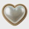 Yisen Pearl Heart Button Women's Sweater Jacket Shirt with Metal Heart-shaped Button