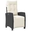 Vidaxl 3-Cz. Garden Furniture Set With Cushions, Black, PE Rattan