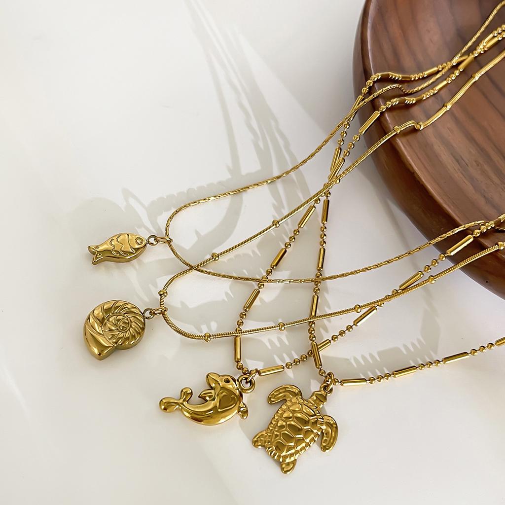 N0165 Stainless Steel Ocean Element Pendant Necklace For Women
