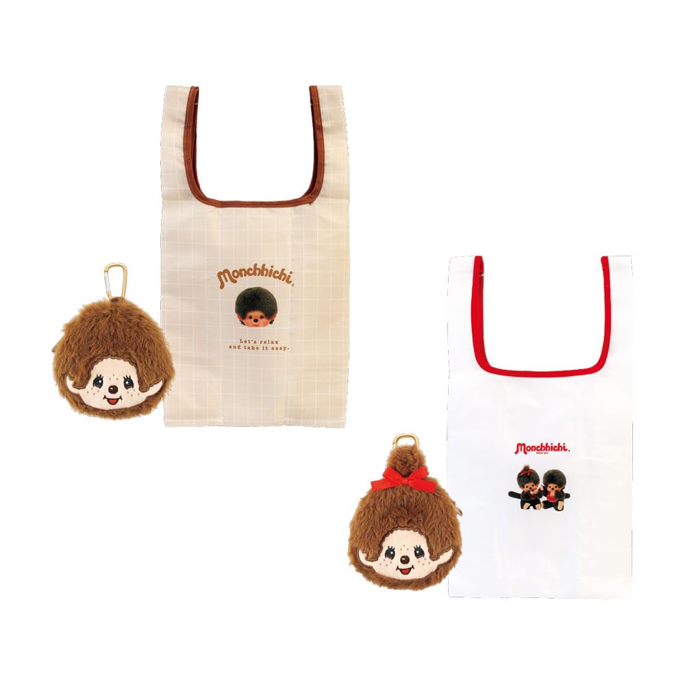 Tees Factory Monchhichi Plush Eco Bag, Monchhichi-kun, H465 x W260mm, MC-5527249MK