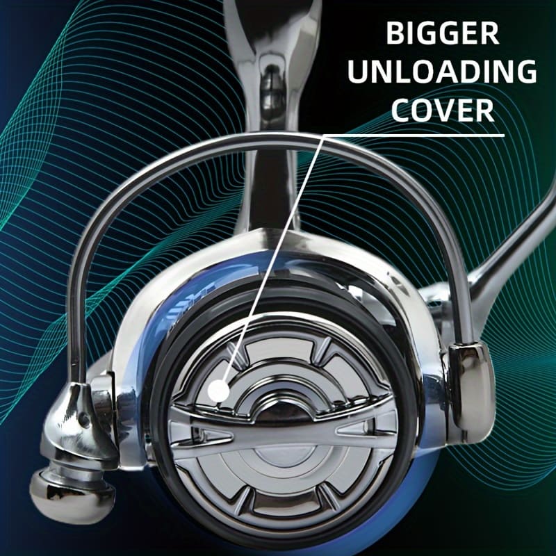 All-metal Seamless Spinning Reel Metal Rocker and Spool Lightweight Design Suitable for Long-distance Casting Suitable for Seawater and Freshwater