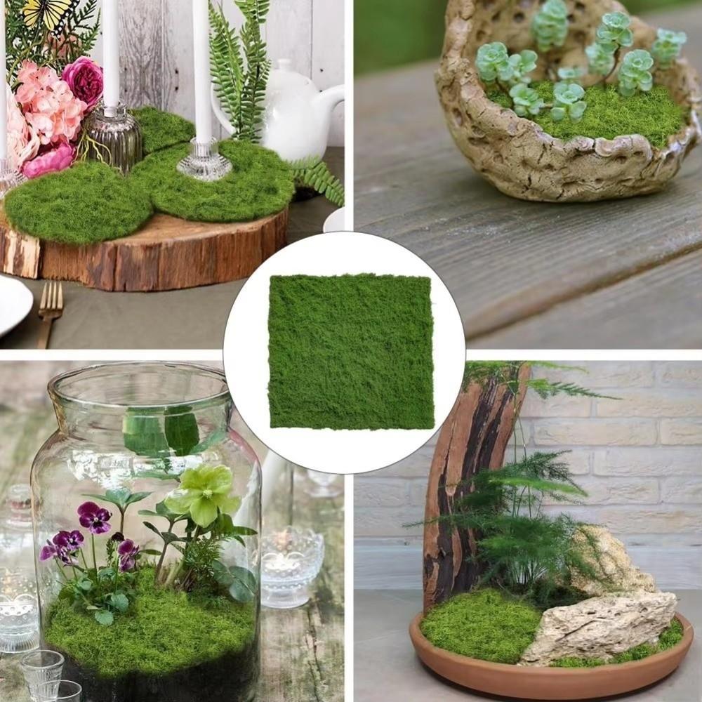 DIY Artificial Grass Rug Lifelike Durable Fake Moss Lawn No Watering Realistic Fake Green Grass Mat Home Decoraion