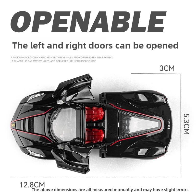 Car Laalloy Model 136 Scale Sports Light Sound Open Kids Doors