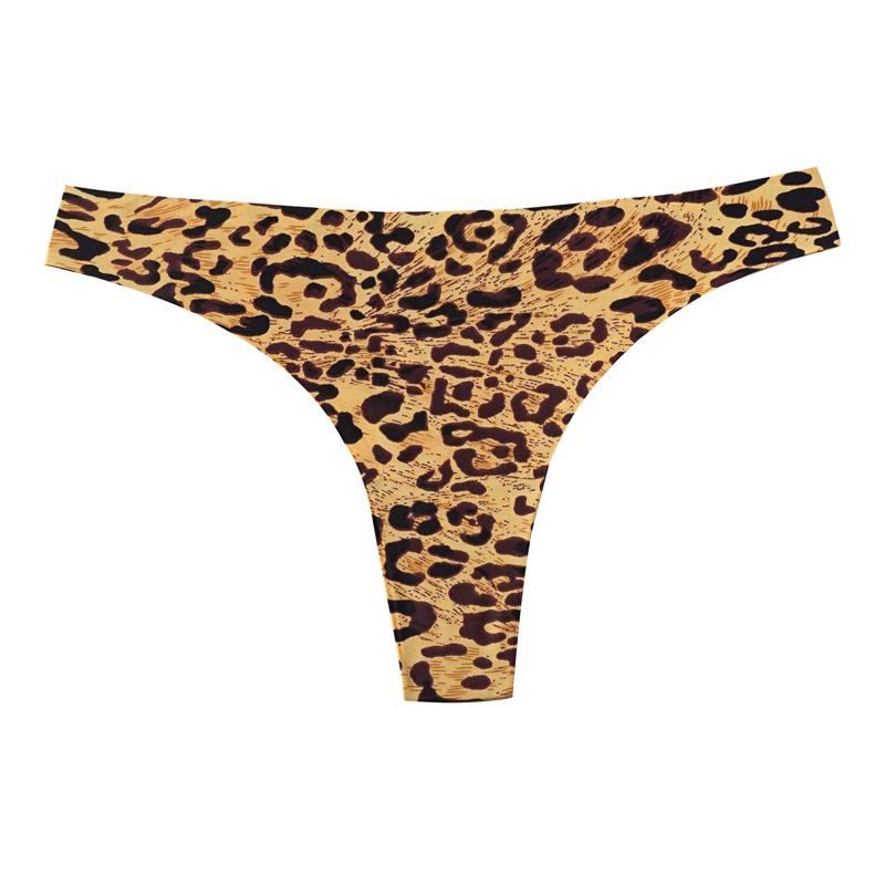 CINOON Women’s Sexy Seamless Thong One Piece Ice Silk Low Rise T‑Back  Pure Desire Printed Sporty G‑String