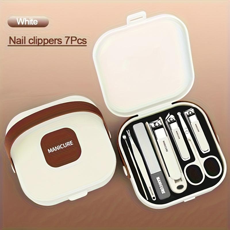 

7Pcs Splash-proof Nail Clipper Set Portable Go Hand in Hand with Manicure Clippers Ear Scoop Nail Clippers idea Gft белый