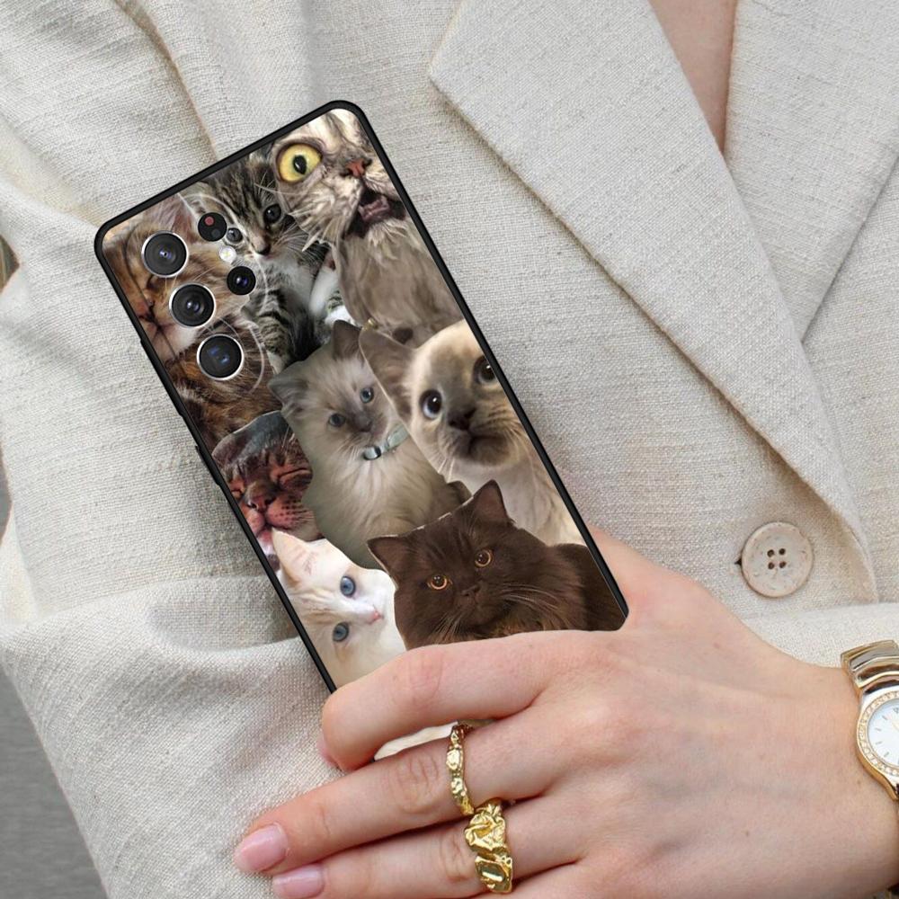 Kiss lovely Cats Cell Phone Case for Samsung Galaxy S26 Ultra S25 S24 S23 S22 S21 S20 Note10 Cover