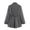 New casual minimalist plaid asymmetrical blazer 2086827