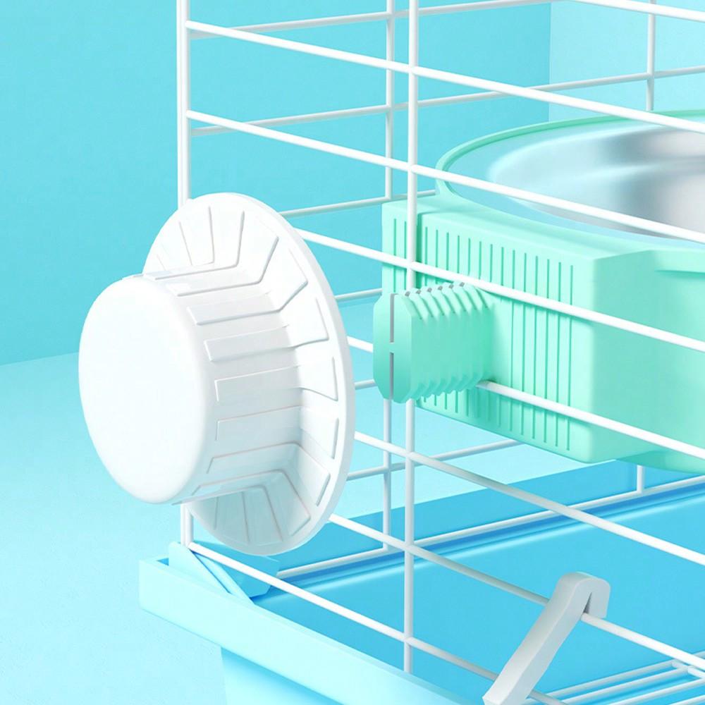 1 Stück Edelstahl Hänge-Futternapf im Zufallsstil, Kippsicherer Kaninchen-Fressnapf, Abnehmbar & Leicht zu Reinigen, Geeignet für Kleintiere, Katze und Hund