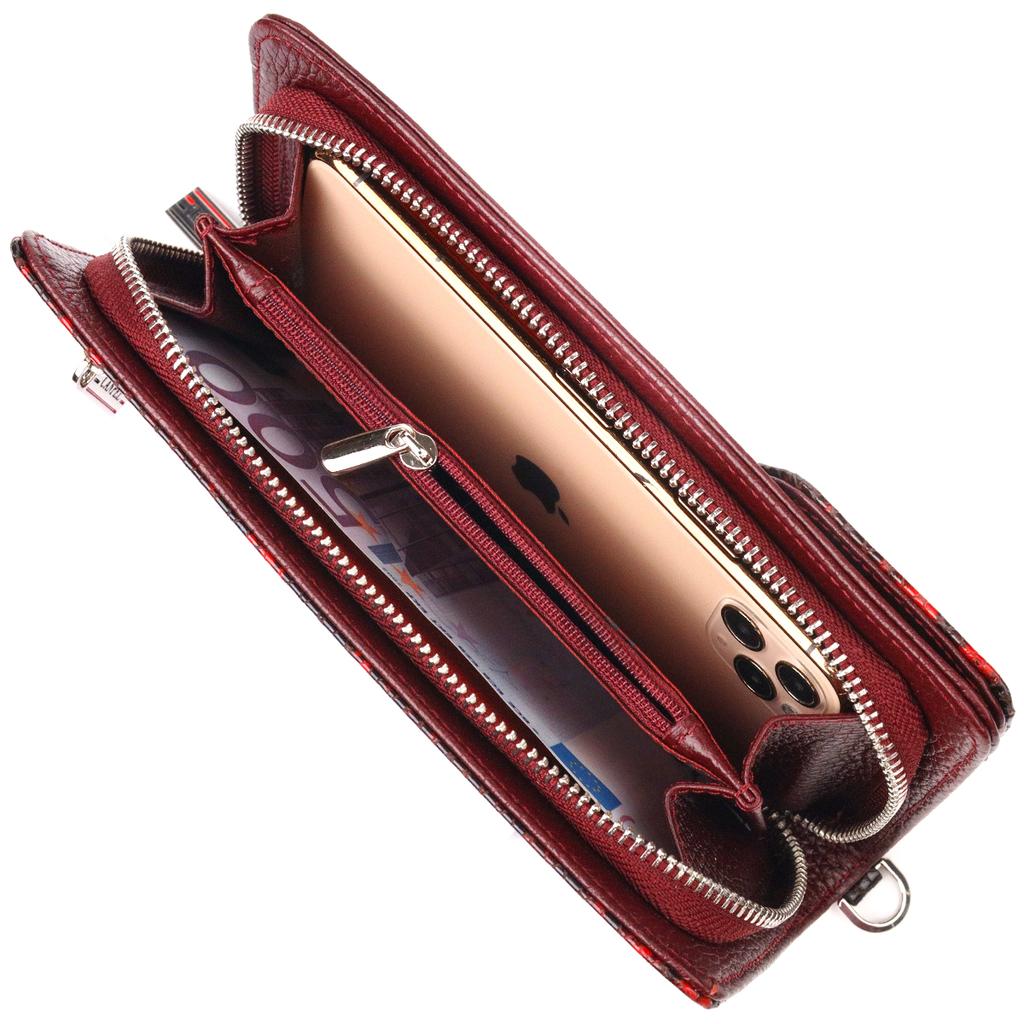 Stylish Women's Wallet Clutch Made of Genuine Leather with Snake Embossing CANPELLINI Wallet 21538 Multicolored