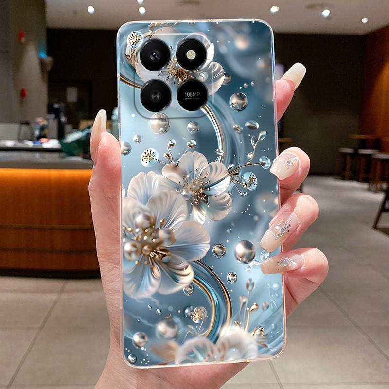 For Honor 400 Smart 5G Case Honor X7d 4G 5G Cover Clear Luxury Fashion Butterfly Flower Soft TPU Silicone Transparent Phone Case