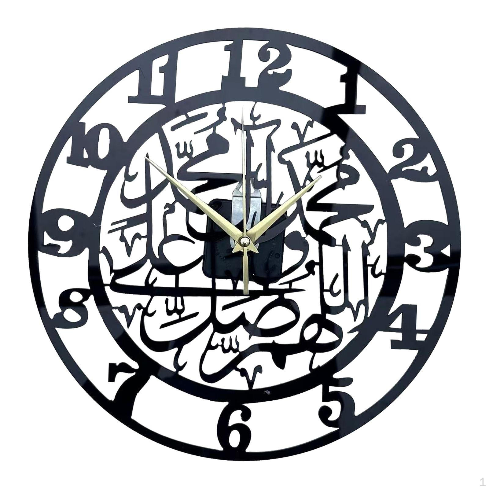 

Acrylic Wall Clock Black Arabic Numbers Gift Minimalist 12inch Round for Office Room Farmhouse