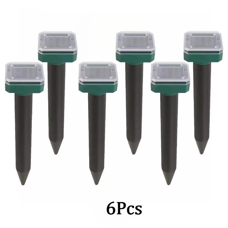 Solar Powered Pest Repeller 8 Pack Ultrasonic Mole Repellent Gopher Vole Snake Rodent Chaser Deterrent for Outdoor Lawn Garden Yards Pest Control