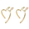 Heart open everyday silicone cover included Gold earrings, heart, gold, silver, comfortable, adult, cute, asymmetrical, casual, elegant, gorgeous,
