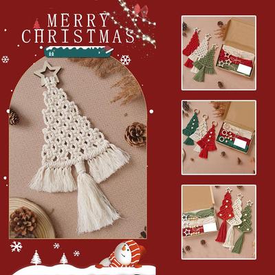 3PCS/Set DIY Macrame Woven Christmas Tree Kit Christmas Craft Gift Kit Very Suitable For Family Friends Perfect Holiday Gifts