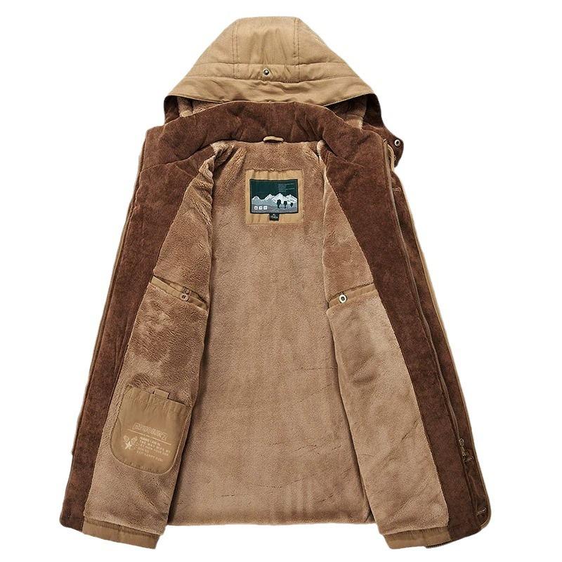 Men's Cotton-padded Padded Jacket with Wool Thickening for The Middle-aged and Elderly