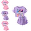 Kpop Cacciatori di Demoni Modello Bambini Manica Corta Pantaloncini Corti Set Pigiama Genitore-Figlio Per Bambini e Adulti