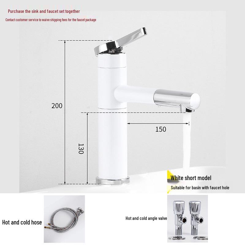 Compact Wall-Mounted Ceramic Washbasin, White, for Bathroom/Balcony