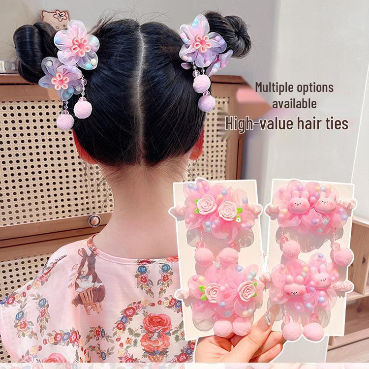 2025 New Flower Hair Ties for Girls - Little Princess Hair Accessories, Baby Hair Ropes & Rubber Bands
