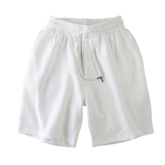 Men Shorts Solid Color Loose Elastic Waist Colorfast Students Shorts for Daily Wear