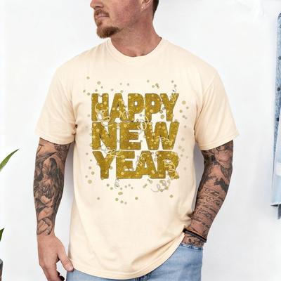 Happy New Year 2026 New Years Eve TShirt for Men and Women Crew Neck Short Sleeve Cotton Top All Seasons Casual Fashion Tees