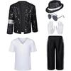 Adult Michael Jackson Costume, Halloween Party & Stage Performance Outfit, Hip-Hop, '80s, '90s, Dance, Punk Costume Set
