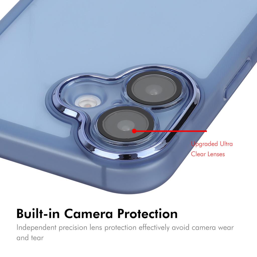 For iPhone 16 Plus Case Matte TPU Phone Cover with Lens Film