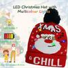 LED Knitted Christmas Hat with Light Up Feature for Kids and Adults, Ideal for New Year and Christmas Decoration