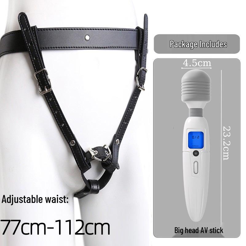 Erotic Wearable Bondage Pants with Massage Stick for SM Training and Pleasure