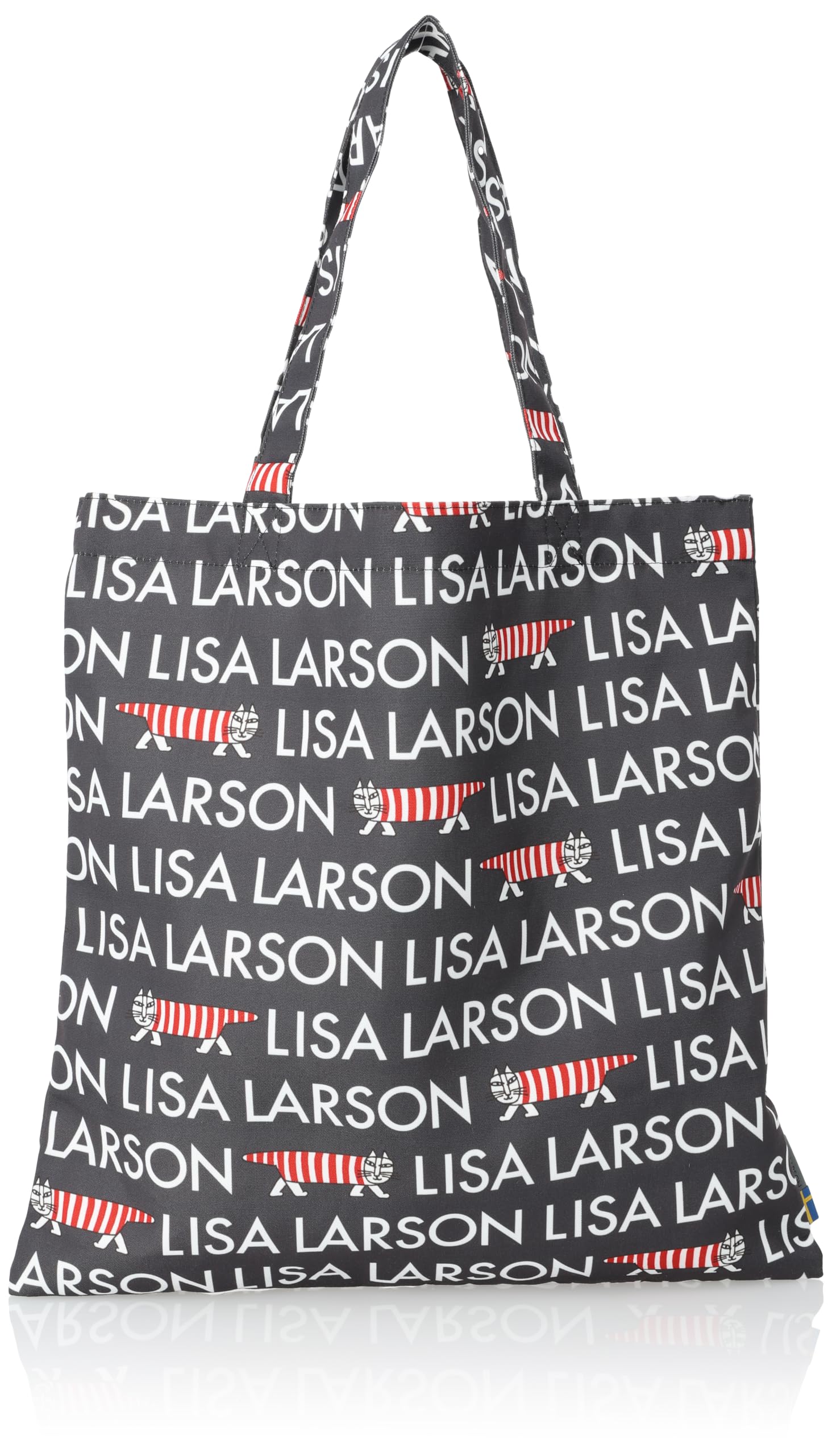 Женская Экологичная Сумка-Тоут, Сумка Через Плечо LISA LARSON, Большая Вместимость, Формат A4, B4, A3, Принт с Кошкой, Логотип Mikey, ITCK-01, Черный