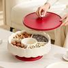 Red Snack Serving Tray with Lid Fruit Plate Multifunctional Candy Box  Spring Festival