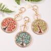 Keychain Pendant Rhinestones Inlaid Tree of Life Design Decorative Key Chain with Anti-Oxidation Lobster Clasp Backpacks Accessory