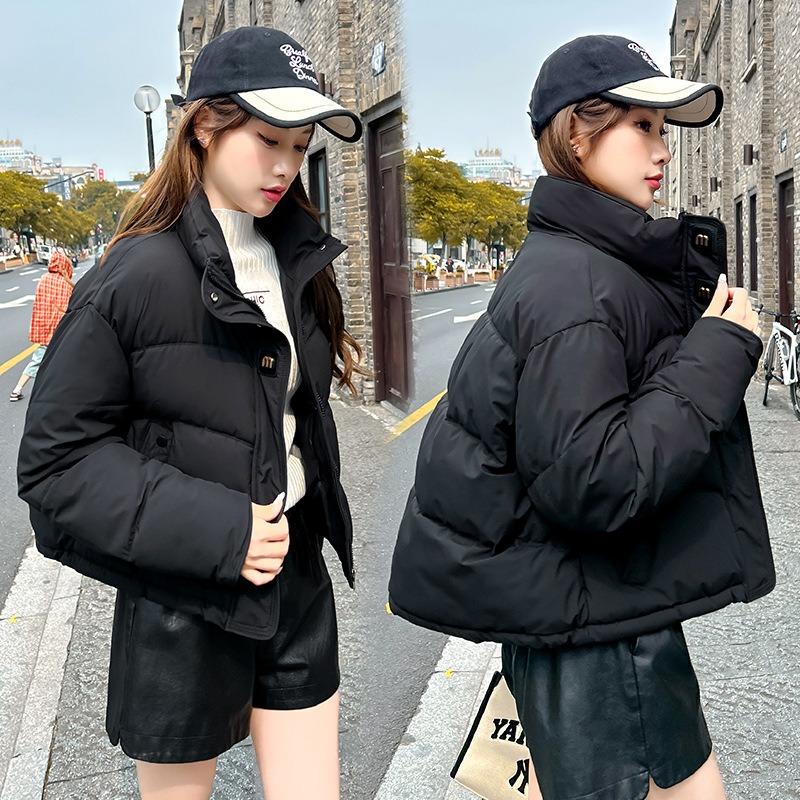 Short cotton-padded women's winter new loose stand-up collar thickened bread small fashion jacket cotton-padded jacket women's clothing