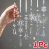 1PC Snowflake Pendants New Year Ice Crystal Shape Home Decor Tree Decoration Christmas Transparent Xmas Gifts Hanging Drop Party