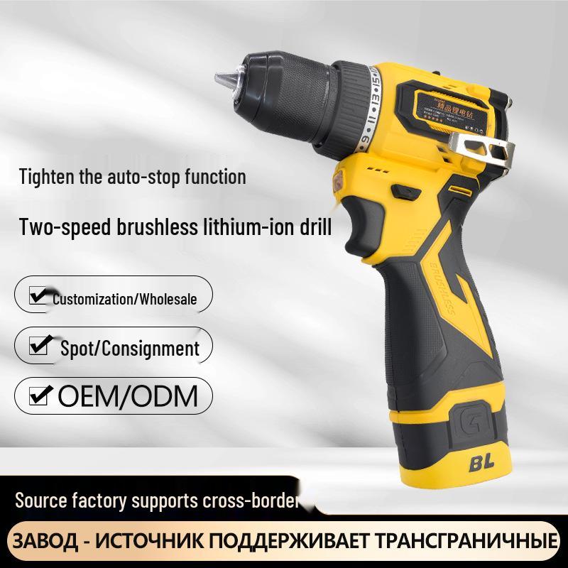 16.8V Brushless Lithium Hand Drill & Electric Screwdriver with Dual Speed and Self-Stopping