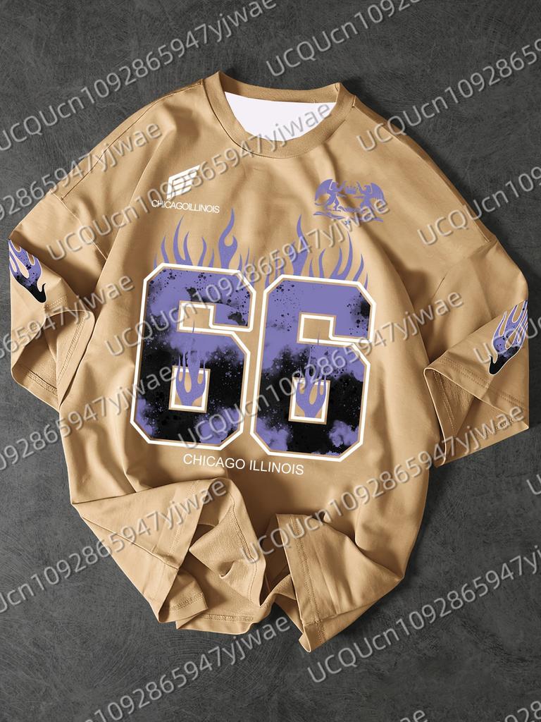 Men's Sports Jersey Chicago 66 Print Short Sleeve T-Shirt Summer Graphic Tee Baseball Jerseys Plus Size Women's Sport T-Shirt