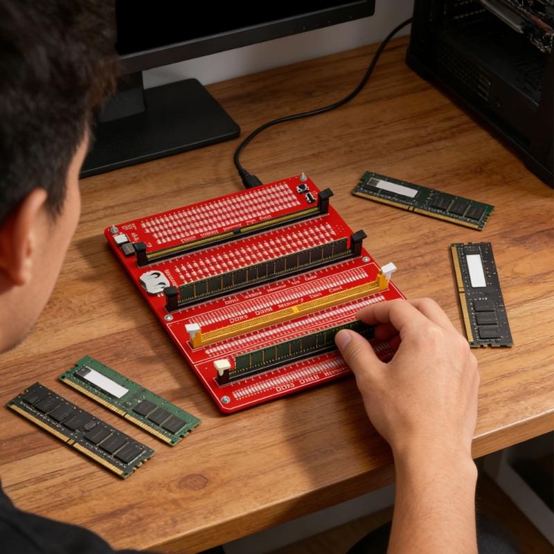 Professional DDR3 DDR4 DDR5 Memory Tester Type C and Cell Battery Power Supply For Quick Diagnosis And Reliables Work