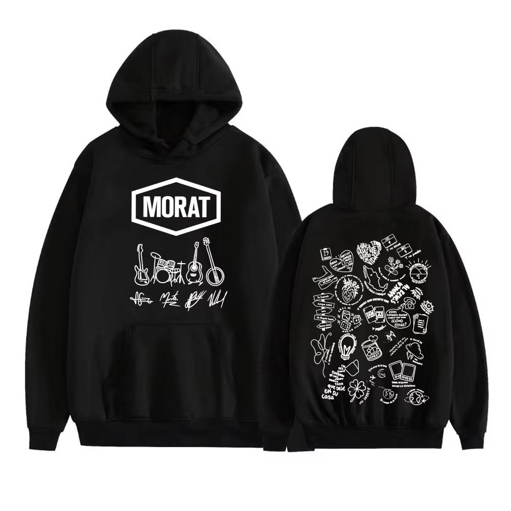 Morat Rock Band Album Tour Graphic Hoodie Men Women Vintage Gothic Harajuku Hip Hop Pullover Sweatshirt Retro Music Fleece Casual Top