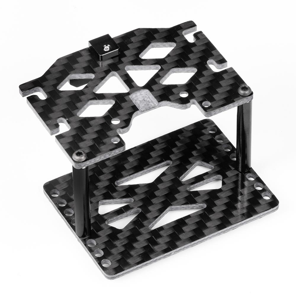 AXSPEED Carbon Fiber&Aluminum Battery Tray /Double Layer ESC Mounting Plate for TRX4M TRX4-M 1/18 RC Crawler Car Upgrade Parts