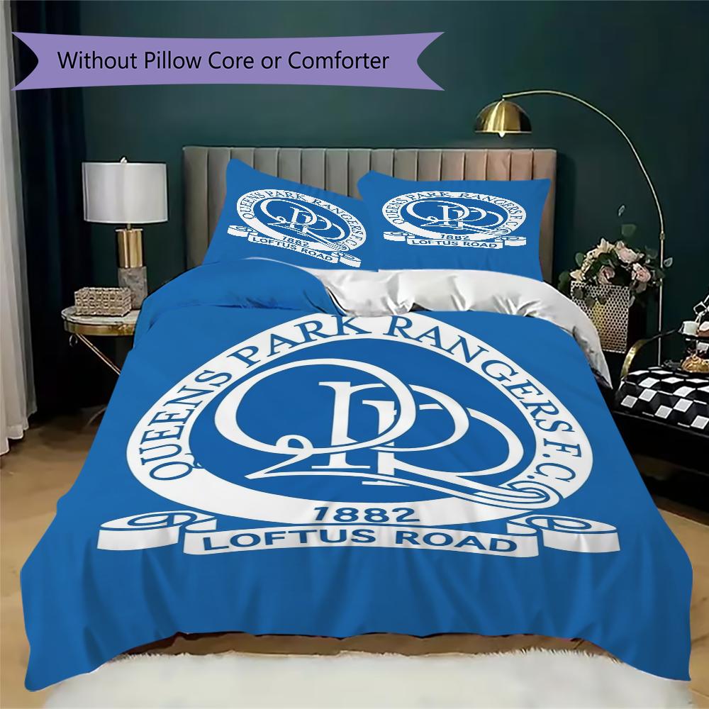 Queens Park Rangers Fc Pattern Bedding Uilt Set Uilt Cover Pillowcase Home Decoration Birthday Gift (1 * Duvet Cover + 2 * Pillowcase Without Core)