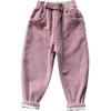Girls Winter Thickened Corduroy Pants Fleece Lined Warm Casual Trousers For Kids