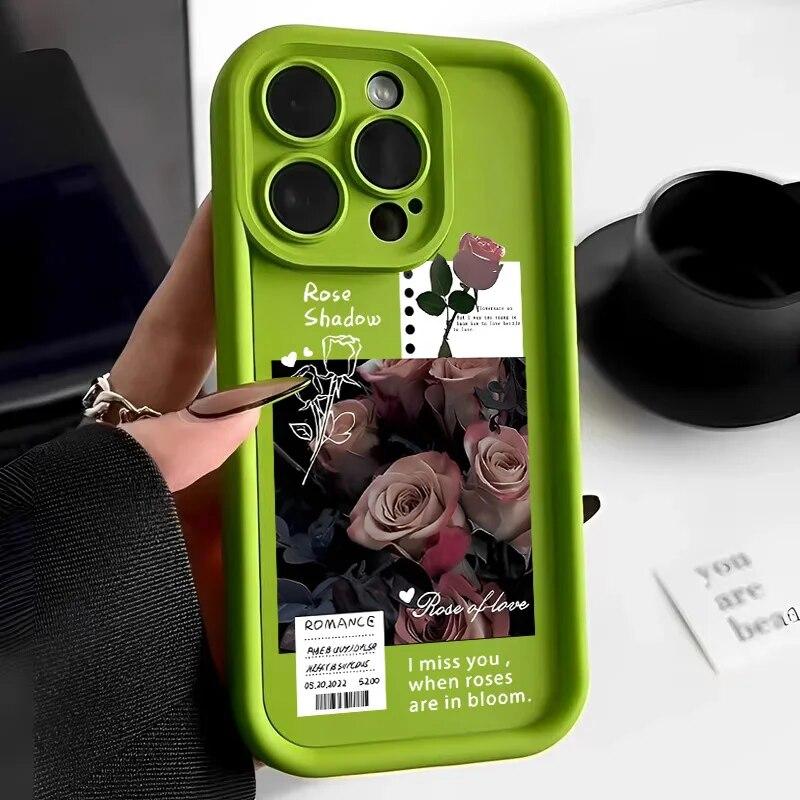 Ins Flower Phone Case For iPhone 11 Case iPhone 13 14 15 Pro 12 Pro Max 7 8 14 15 Plus XR XSMAX X XS SE Shockproof Cover Funda