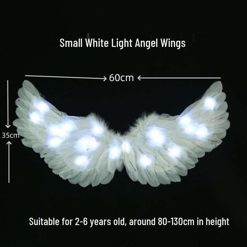 Children's Glowing Angel Feather Wings Costume Prop for Girls & Adults - Fairy, Elf, Cosplay & Photoshoots