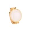 Copper-Plated Retro Court Style Ring with Imitation Mutton Fat White Jade