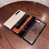 With S Pen Stand Leather Case for Samsung Z Fold 4 Z Fold 5 6 Hinge Case Screen Protective Film Pen Slot Cover