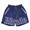   Trendy Brand RHUDE Letter 3M Reflective Casual Sports Shorts Men's and Women's  High Street Beach Pants